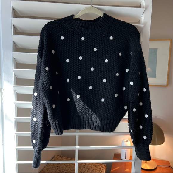 Sugarlips Sweaters Cropped Polka Dot Sweater Poshmark
